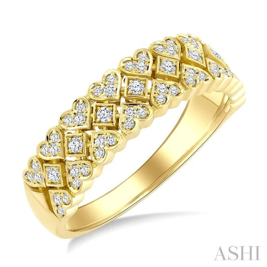 Heart Shape Weave Diamond Fashion Band