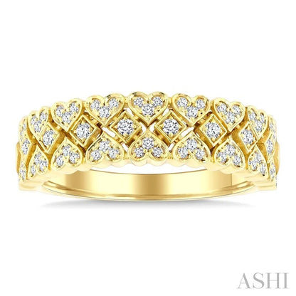 Heart Shape Weave Diamond Fashion Band