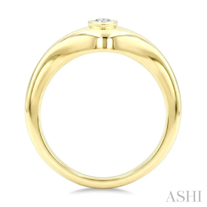 Golden Glow Marquise Shape Diamond Fashion Signet Ring
