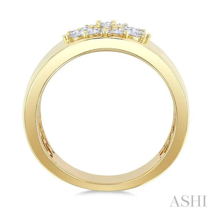 Floral Mixed Shape Diamond Wide Band