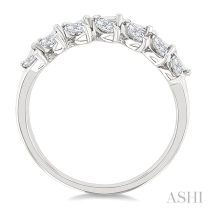 2 Row Mixed Shape Diamond Fashion Ring
