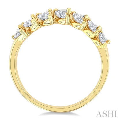 2 Row Mixed Shape Diamond Fashion Ring