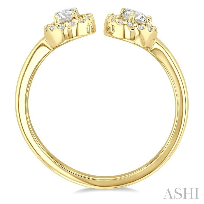 Toi Et Moi Halo Diamond Fashion Open Ring