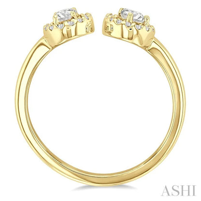 Toi Et Moi Halo Diamond Fashion Open Ring
