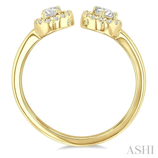 Toi Et Moi Halo Diamond Fashion Open Ring