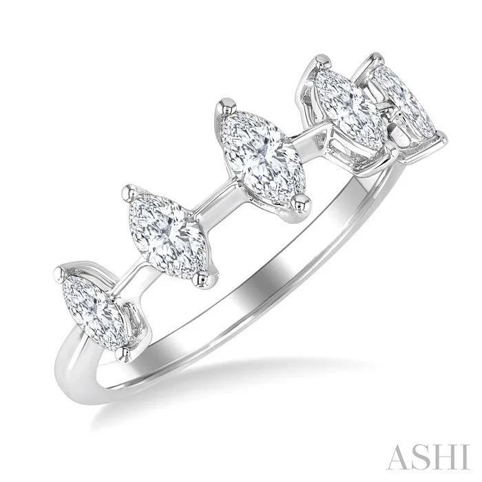 Marquise Shape 5 Stone Half Eternity Diamond Fashion Band