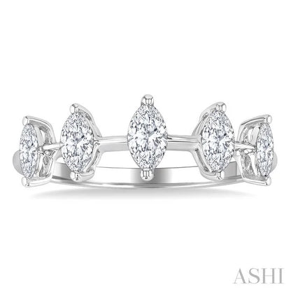 Marquise Shape 5 Stone Half Eternity Diamond Fashion Band