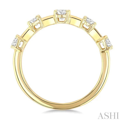 Oval Shape 5 Stone Half Eternity Diamond Fashion Band