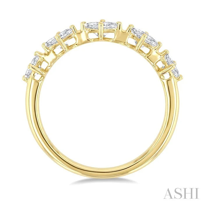 Princess Shape 5 Stone Half Eternity Diamond Fashion Band