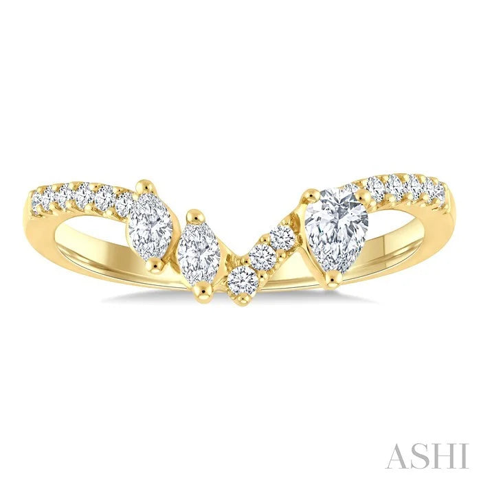 Mixed Shape Chevron Diamond Ring