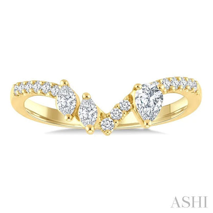 Mixed Shape Chevron Diamond Ring