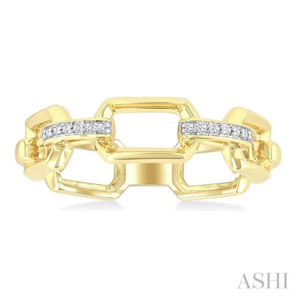 Bold Octagon Shape Link Diamond Fashion Ring