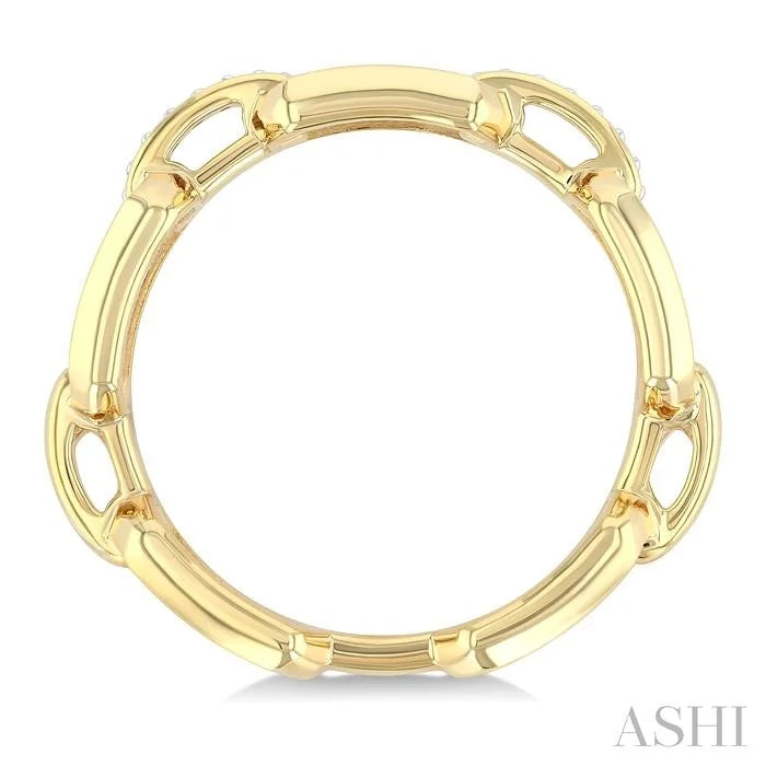 Bold Octagon Shape Link Diamond Fashion Ring