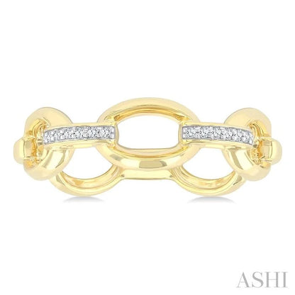 Bold Oval Shape Link Diamond Fashion Ring