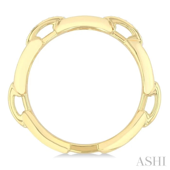 Bold Oval Shape Link Diamond Fashion Ring