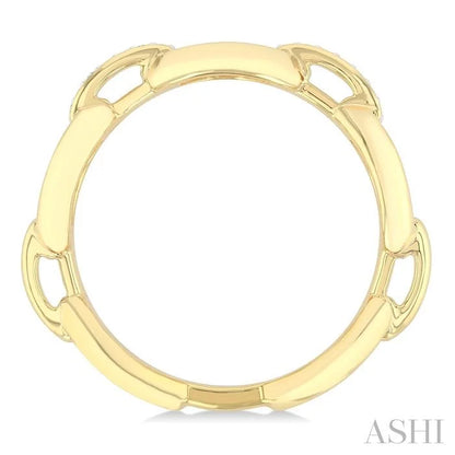 Bold Oval Shape Link Diamond Fashion Ring