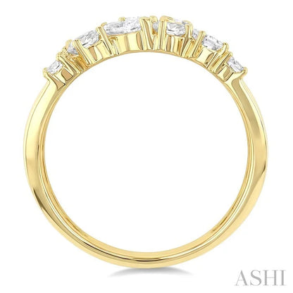 Mixed Shape Diamond Fashion Wide Band