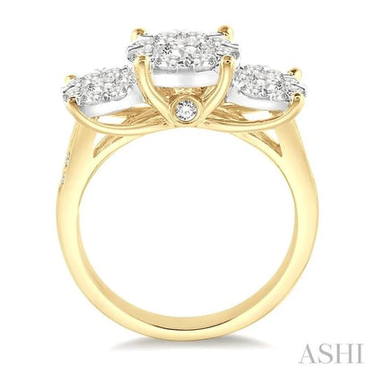 Round Shape Past Present & Future Lovebright Essential Diamond Ring