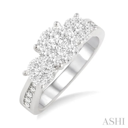 Round Shape Past Present & Future Lovebright Essential Diamond Ring