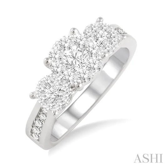 Round Shape Past Present & Future Lovebright Essential Diamond Ring