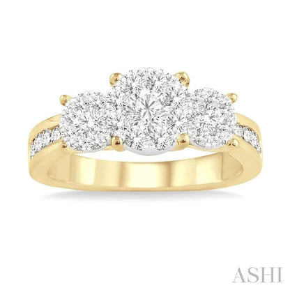 Round Shape Past Present & Future Lovebright Essential Diamond Ring
