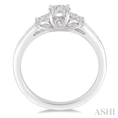 Round Shape Past Present & Future Lovebright Essential Diamond Ring