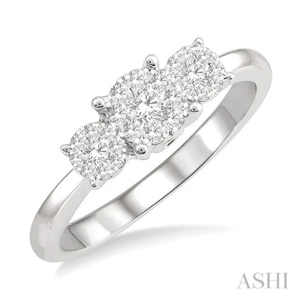 Round Shape Past Present & Future Lovebright Essential Diamond Engagement Ring