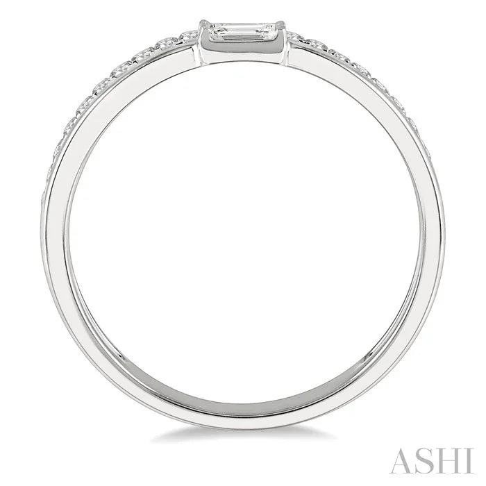 Double Row East-West Baguette Diamond Fashion Ring