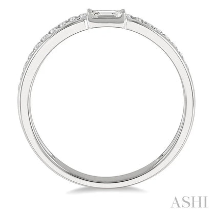 Double Row East-West Baguette Diamond Fashion Ring