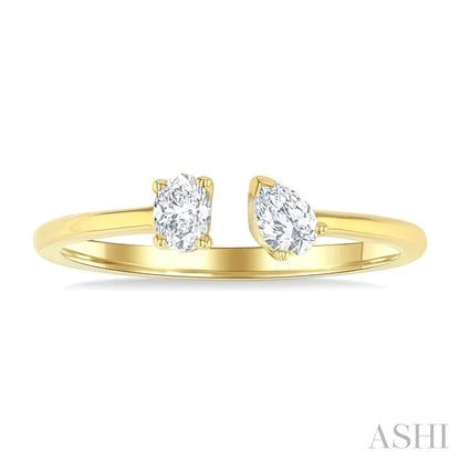 Toi Et Moi Diamond Fashion Open Ring