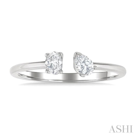 Toi Et Moi Diamond Fashion Open Ring