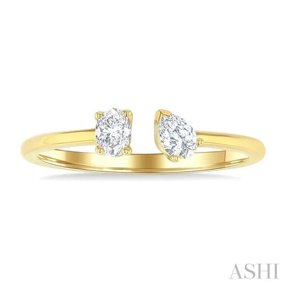 Toi Et Moi Diamond Fashion Open Ring