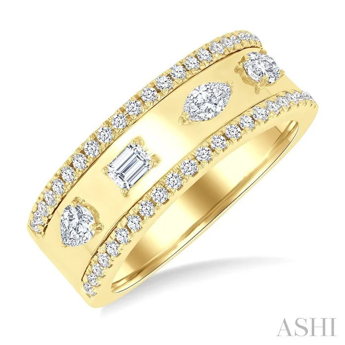 Bold Mixed Shape Diamond Fashion Band