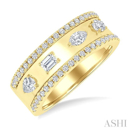 Bold Mixed Shape Diamond Fashion Band