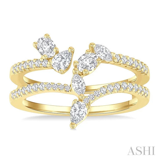 Mixed Shape Diamond Fashion Open Ring