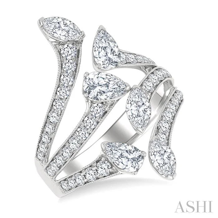 Mixed Shape Diamond Fashion Open Ring