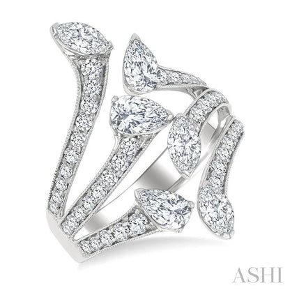 Mixed Shape Diamond Fashion Open Ring