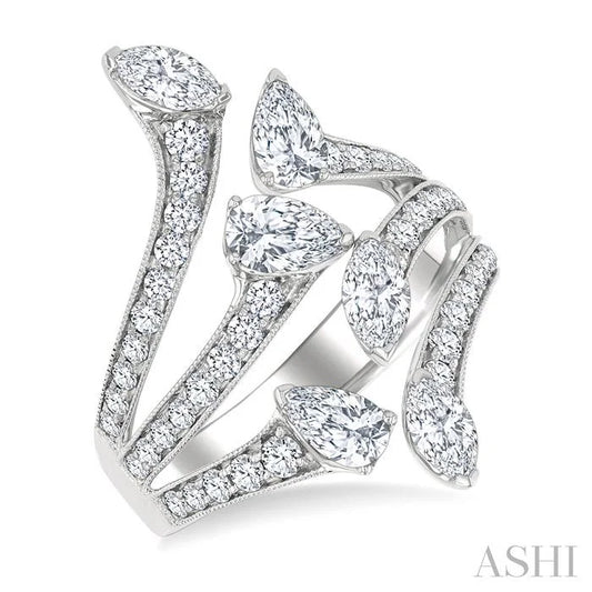 Mixed Shape Diamond Fashion Open Ring