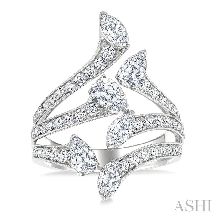 Mixed Shape Diamond Fashion Open Ring