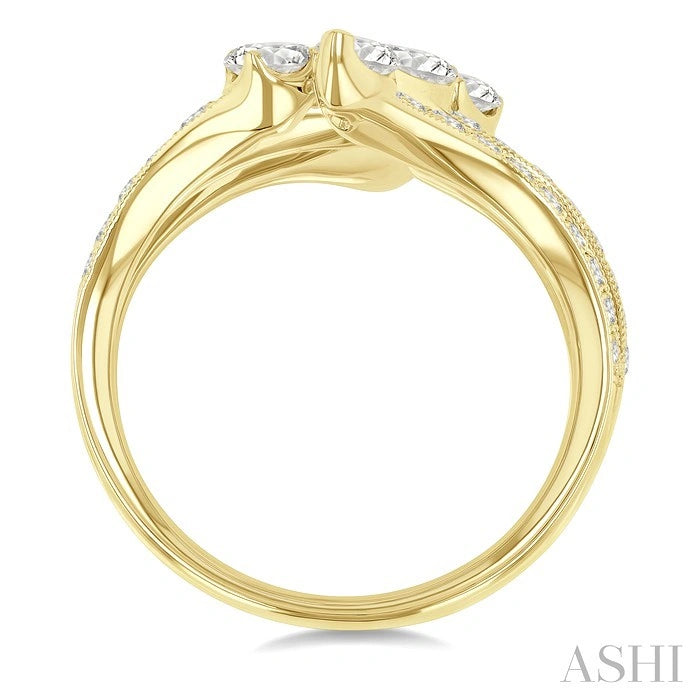 Mixed Shape Diamond Fashion Open Ring