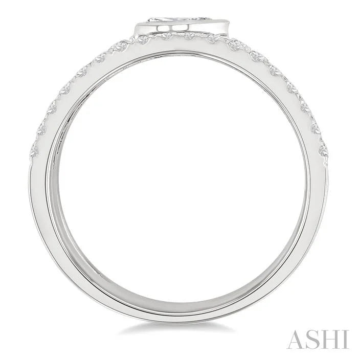 Pear Shape Bezel Diamond Fashion Open Ring