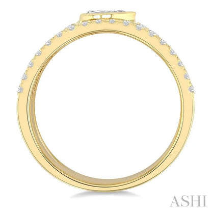 Pear Shape Bezel Diamond Fashion Open Ring
