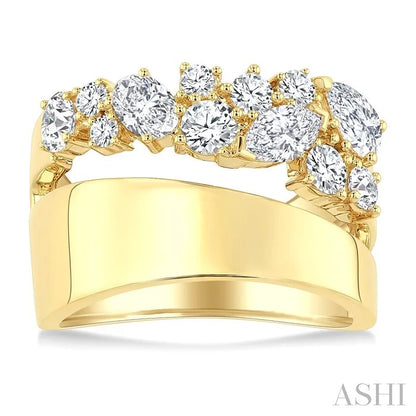 Mixed Shape Diamond Fashion Wide Band