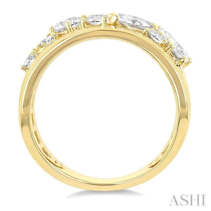 Mixed Shape Diamond Fashion Wide Band