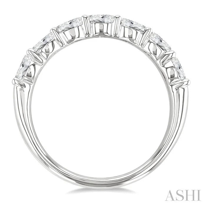 Oval Shape East-West Diamond Fashion Band