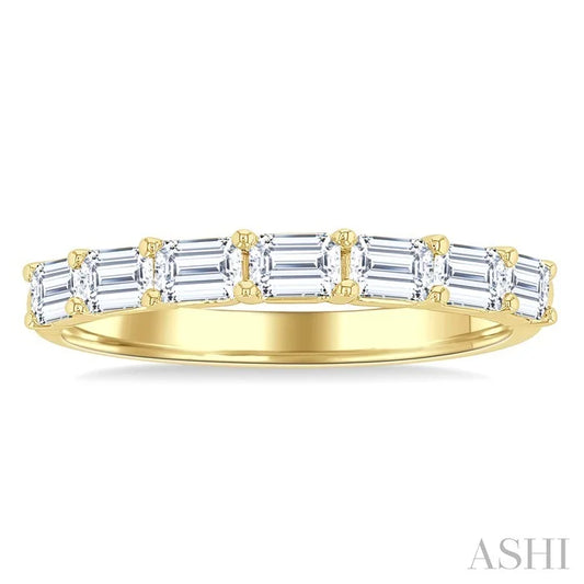 Emerald Shape East-West Diamond Fashion Band