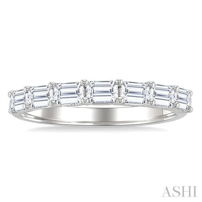 Emerald Shape East-West Diamond Fashion Band