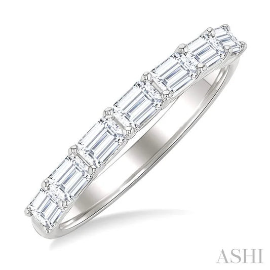 Emerald Shape East-West Diamond Fashion Band