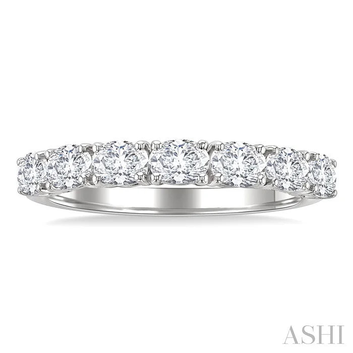 Oval Shape East-West Diamond Fashion Band