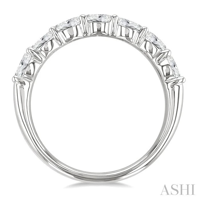 Oval Shape East-West Diamond Fashion Band